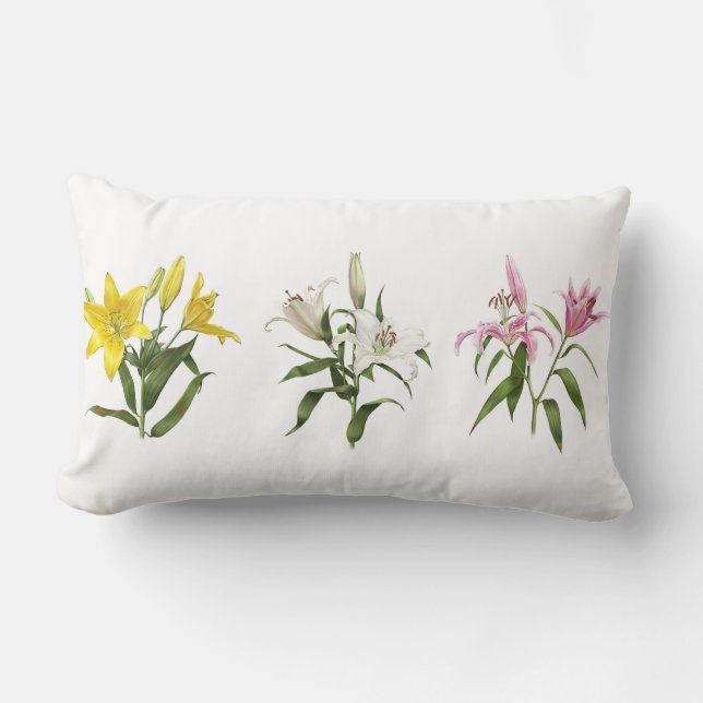 Spring Lily Garden Lumbar Cushion (Front)