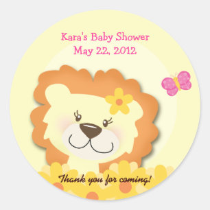 Spring Lion (Yellow) Round Custom Favour Sticker