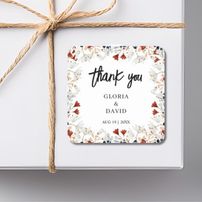 Spring Little Flowers Wedding  Square Sticker (Creator Uploaded)