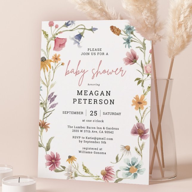 Spring Little Wildflower Girl Baby Shower Invitation (Creator Uploaded)