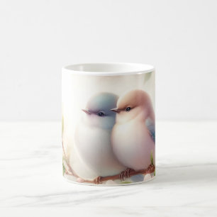 Spring Love Birds Cherry Blossom Floral Coffee Mug
