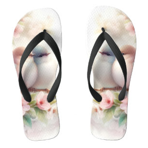 Spring Love Birds Cherry Blossom Floral Thongs