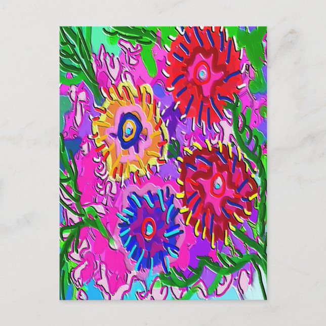 Spring Love For You -  Vibrant Foral Romance V1 Postcard (Front)