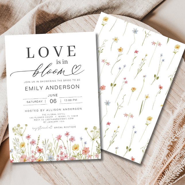 Spring Love is in Bloom Wildflower Bridal Shower Invitation (Creator Uploaded)
