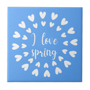 Spring Love, Little Hearts Ceramic Tile