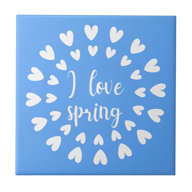 Spring Love, Little Hearts Ceramic Tile (Front)