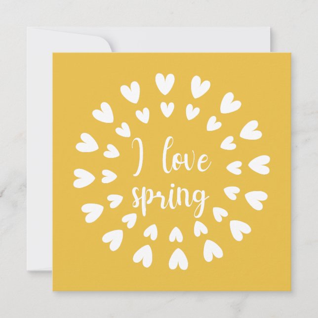 Spring Love, Little Hearts Flat Card (Front)