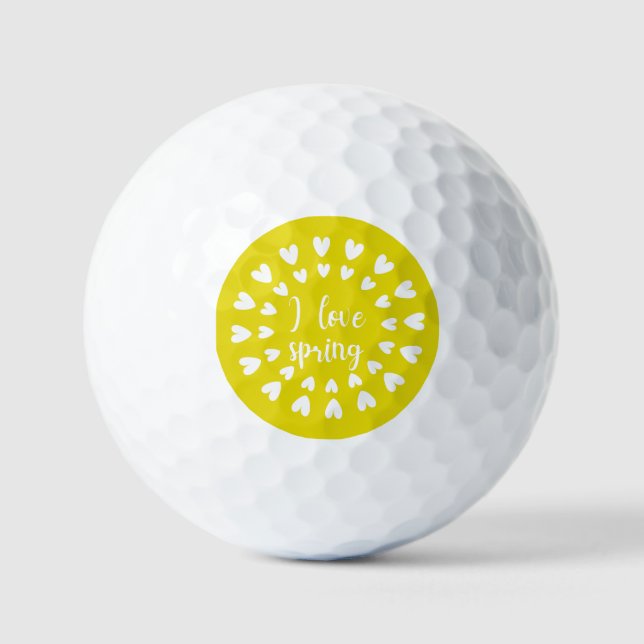Spring Love, Little Hearts Golf Balls (Front)