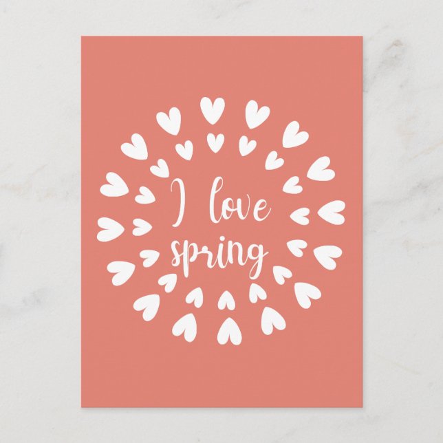 Spring Love, Little Hearts Postcard (Front)