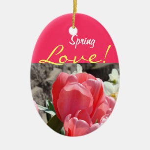 Spring Love! ornament gifts Pink His Her Name