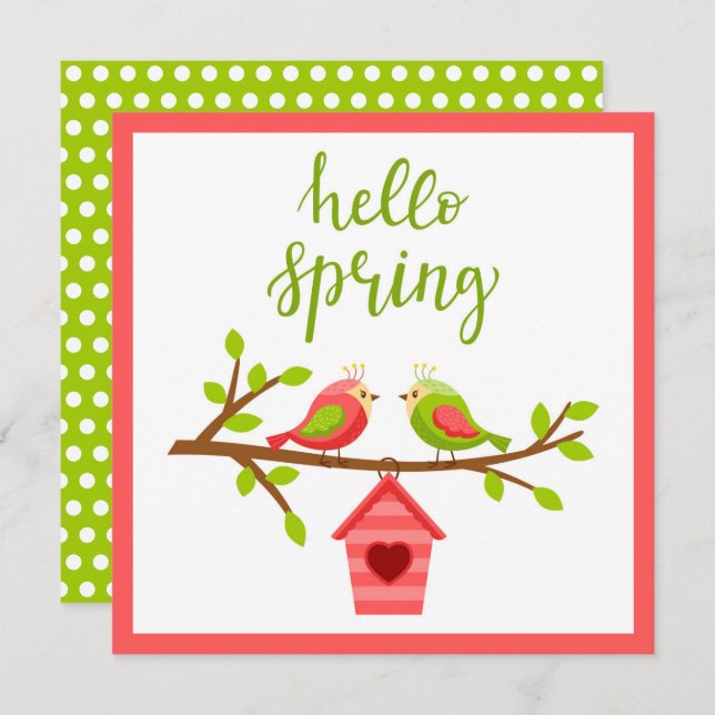 Spring Lovebirds Card (Front/Back)