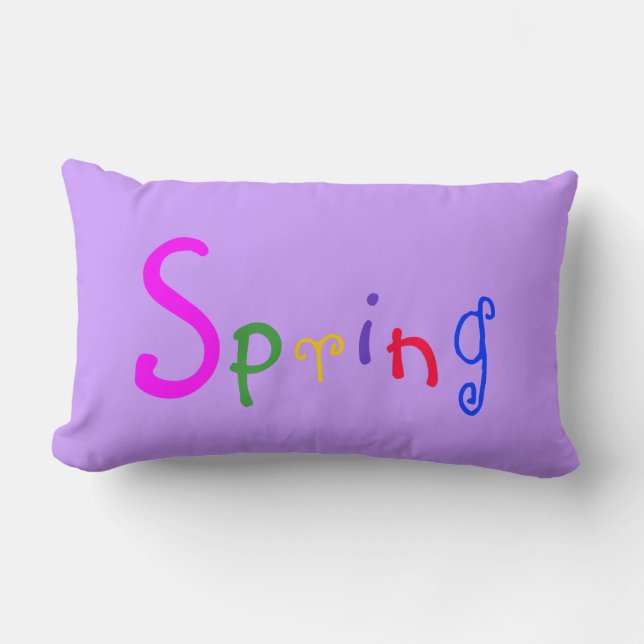 Spring Lumbar Purple Throw Pillow (Front)