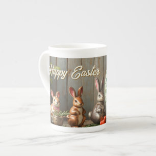 Spring Magic with Blossoms and Bunny Happiness Bone China Mug