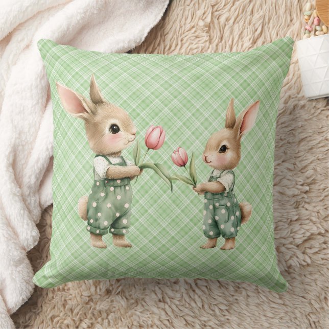 Spring magic with Pastel Bunny Dream Cushion (Blanket)