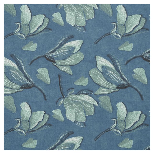 Spring Magnolia blue Fabric (Swatch)