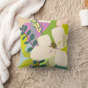 Spring Magnolia Colour Blocks Florist  Cushion