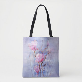 Spring magnolia flowers tote bag