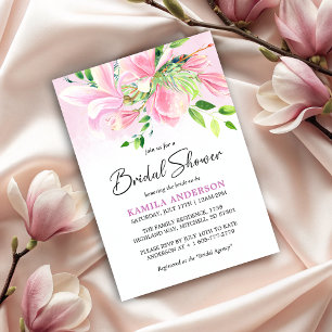 Spring Magnolia Watercolor Bridal Shower Invitation