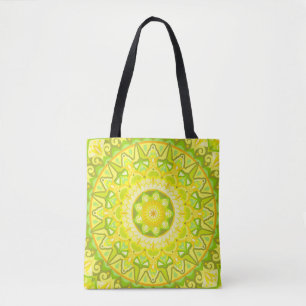 Spring Mandala Boho Floral Market Cheerful Vibrant Tote Bag