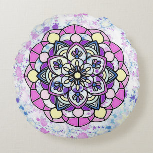 Spring Mandala Round Pillow
