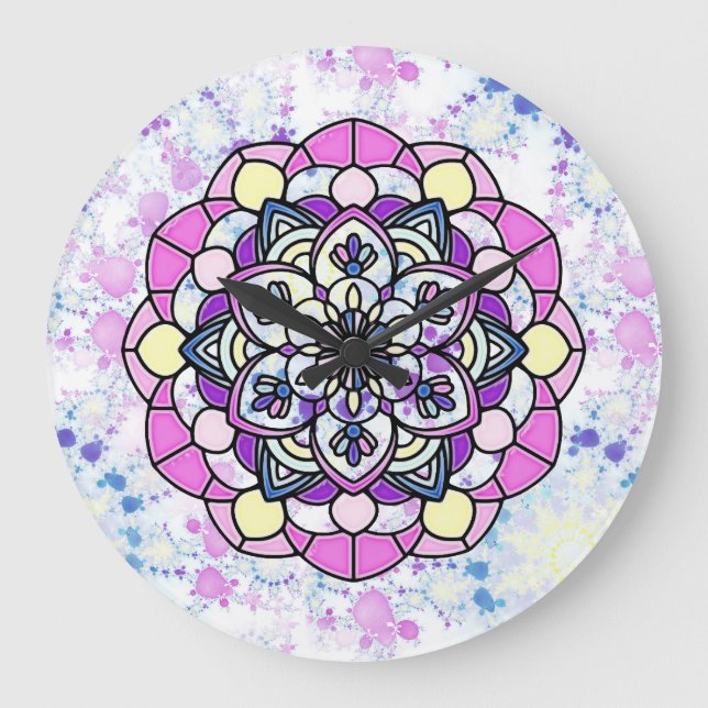Spring Mandala Wall Clock (Front)