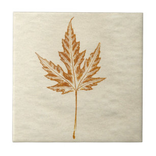 Spring maple leaf nature print Tile