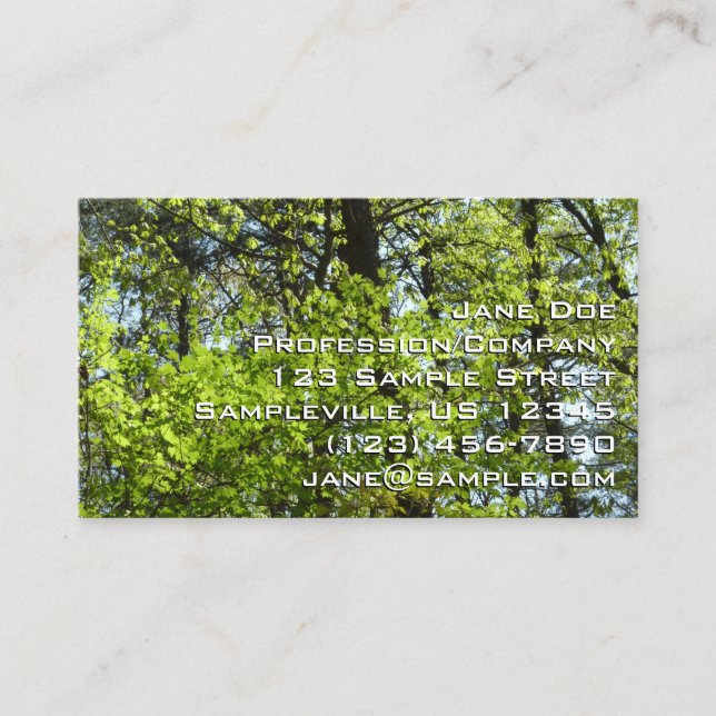 Spring Maple Leaves Nature Business Card (Front)