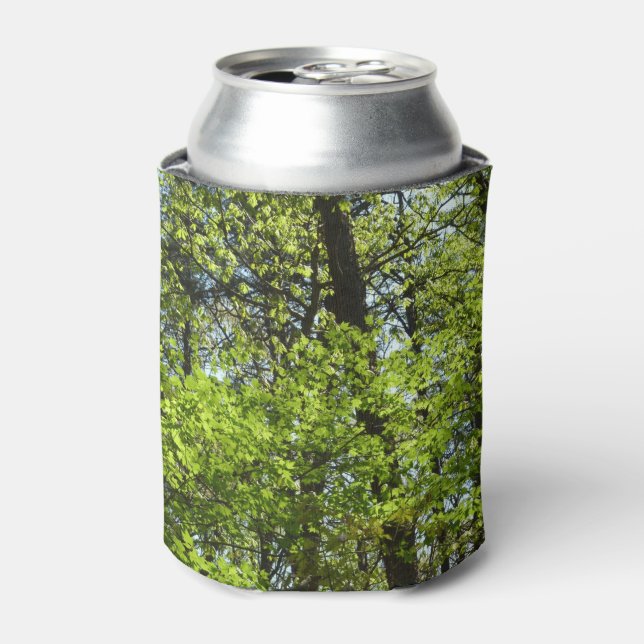 Spring Maple Leaves Nature Can Cooler (Can Front)