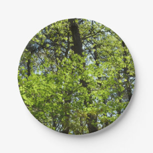 Spring Maple Leaves Nature Paper Plate