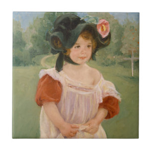 Spring: Margot Standing in a Garden 1900 Ceramic Tile