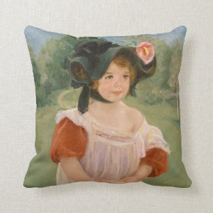 Spring: Margot Standing in a Garden 1900 Cushion