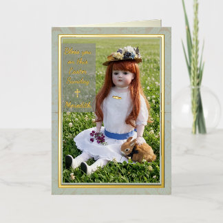 Spring Meadow Antique Doll Foil Card