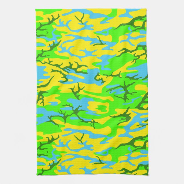 Spring Meadow Camo Tea Towel (Vertical)