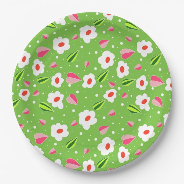 Spring Meadow Whimsy Paper Plate (Front)