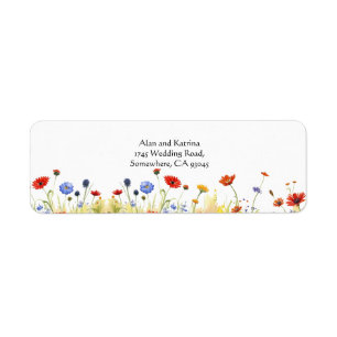 Spring Meadow Wildflowers Return Address Label