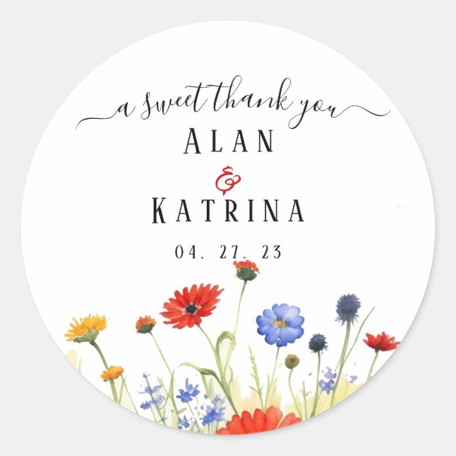 Spring Meadow Wildflowers Sticker (Front)