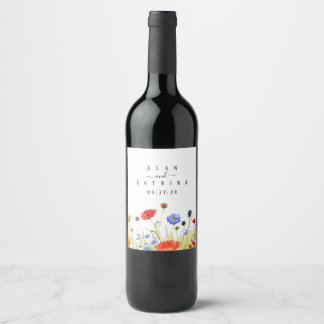 Spring Meadow Wildflowers Wine Label