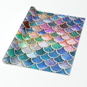 Spring Mermaid Glitter Scales- Mermaidscales Wrapping Paper