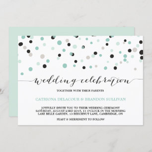 Spring Mint Confetti Dots Wedding Invitation