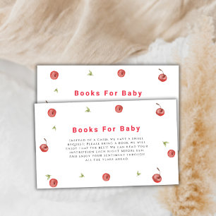Spring Modern Cherry Sweet Books For Baby Shower Enclosure Card
