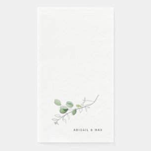 Spring Modern Watercolor & Pencil Botanical Guest Napkin