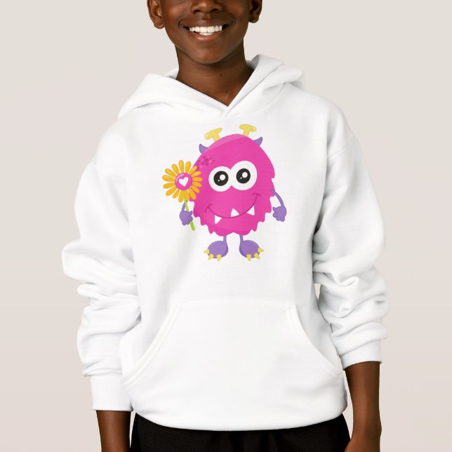 Spring Monster, Pink Monster, Flowers, Horns (Front)