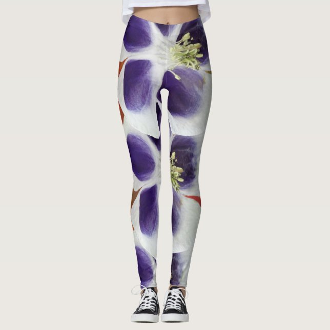 Spring Mood Abstract  Art  & Flowers  Leggings (Front)