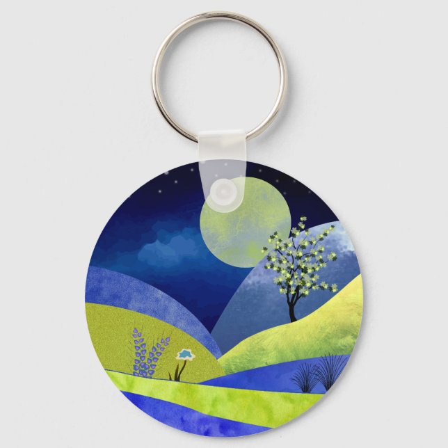 Spring Moonrise Key Ring (Front)