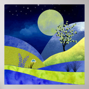 Spring Moonrise Poster