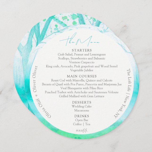 Spring Morning Wedding Circle Menu (Front/Back)