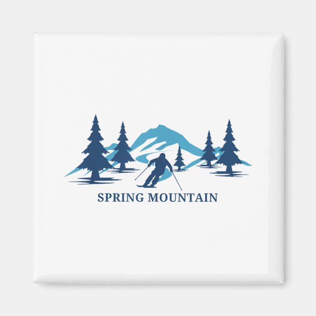 Spring Mountain Pennsylvania Ski Resort Skiing Ski Magnet (Front)