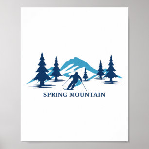 Spring Mountain Pennsylvania Ski Resort Skiing Ski Poster