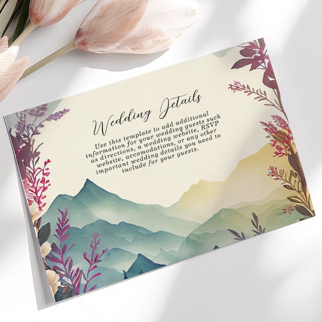 Spring Mountains Floral Wedding Details Enclosure Card (Creator Uploaded)