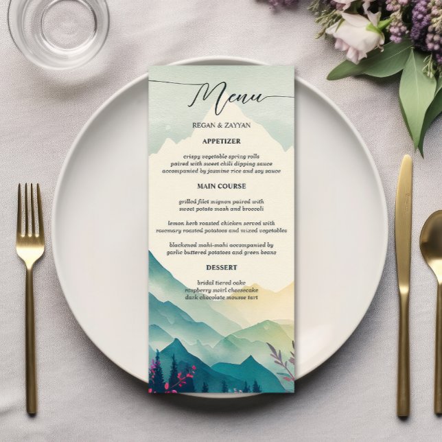 Spring Mountains Floral Wedding Menu (Creator Uploaded)